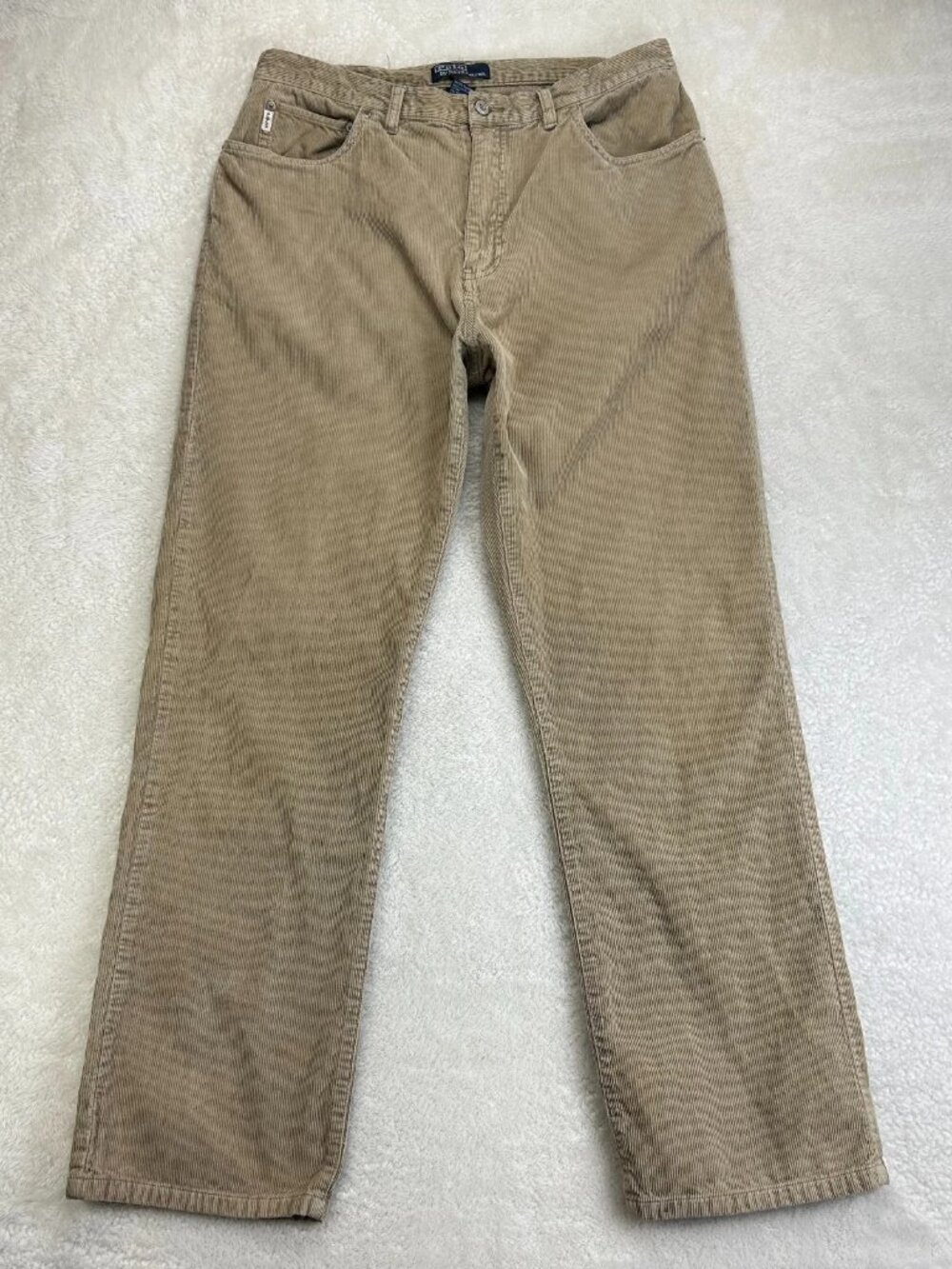 Polo Ralph Lauren‎ Chino Pants Mens 34x32 Beige Corduroy Mid Rise Straight Leg
